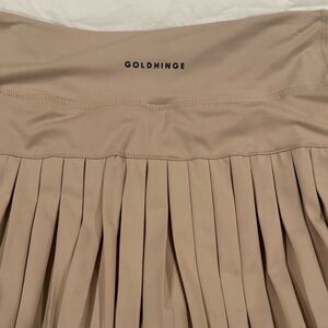Tan Pleated Women's Skirt